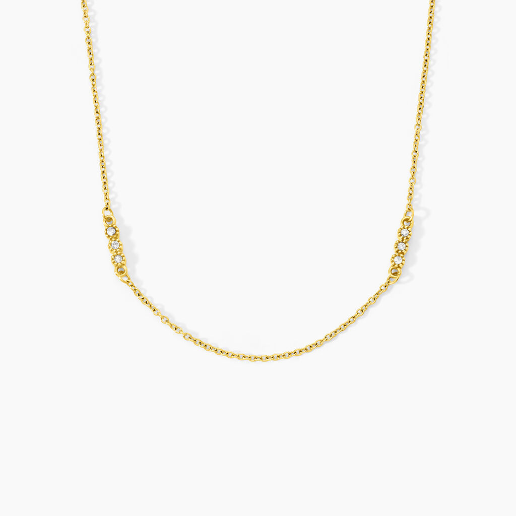 Collier Sheima Acier Jaune Oxyde De Zirconium - Colliers avec pierres Femme | Marc Orian