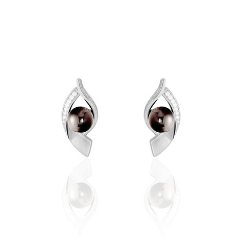 Boucles D'oreilles Pendantes Sharon Argent Blanc Céramique Et Oxyde - Pendantes Femme | Marc Orian