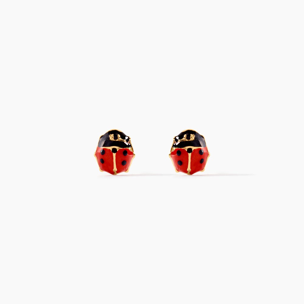 Boucles D'oreilles Puces Or Jaune Helidie Email - Puces Enfant | Marc Orian