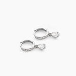 Cr&eacute;oles Yvane Argent Blanc Oxyde De Zirconium - Cr&eacute;oles Femme | Marc Orian