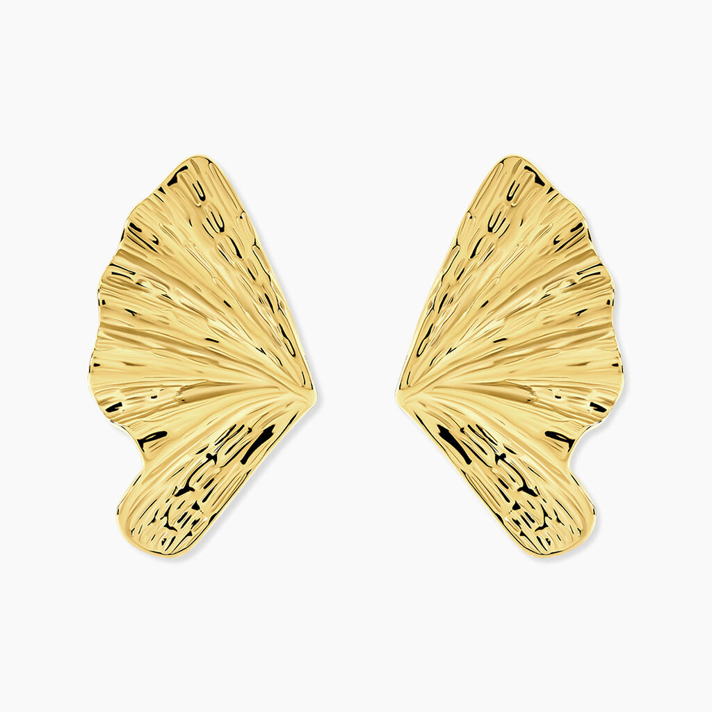 Boucles D'Oreilles Puces Ma&iuml;ssa Acier Jaune - Puces Femme | Marc Orian