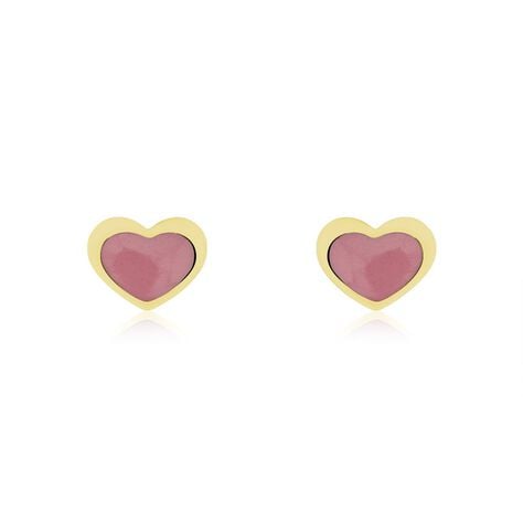 Boucles D'oreilles Puces Coeurs Or Jaune - Puces Enfant | Marc Orian