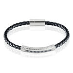 Bracelet Steph Acier Blanc Oxyde Noir - Bracelets cuir Homme | Marc Orian