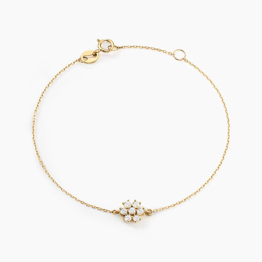 Bracelet Flurry Or Jaune Oxyde De Zirconium - Bracelets chaînes Femme | Marc Orian