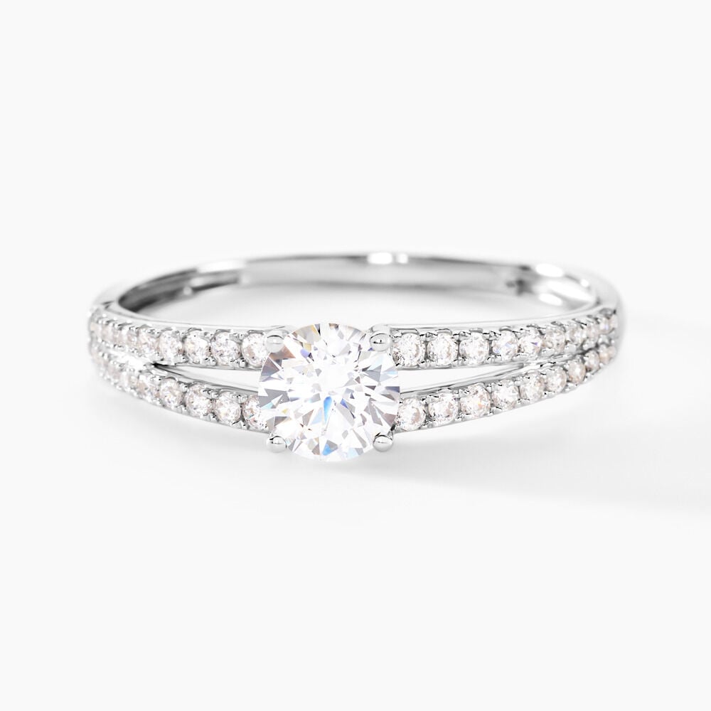 Bague Fina Or Blanc Oxyde De Zirconium - Solitaires Femme | Marc Orian
