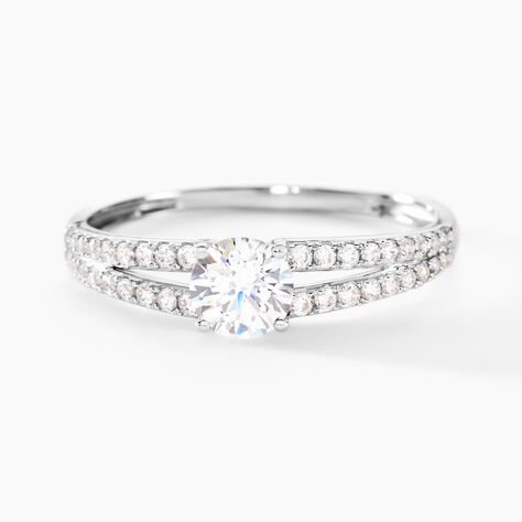 Bague Fina Or Blanc Oxyde De Zirconium - Solitaires Femme | Marc Orian