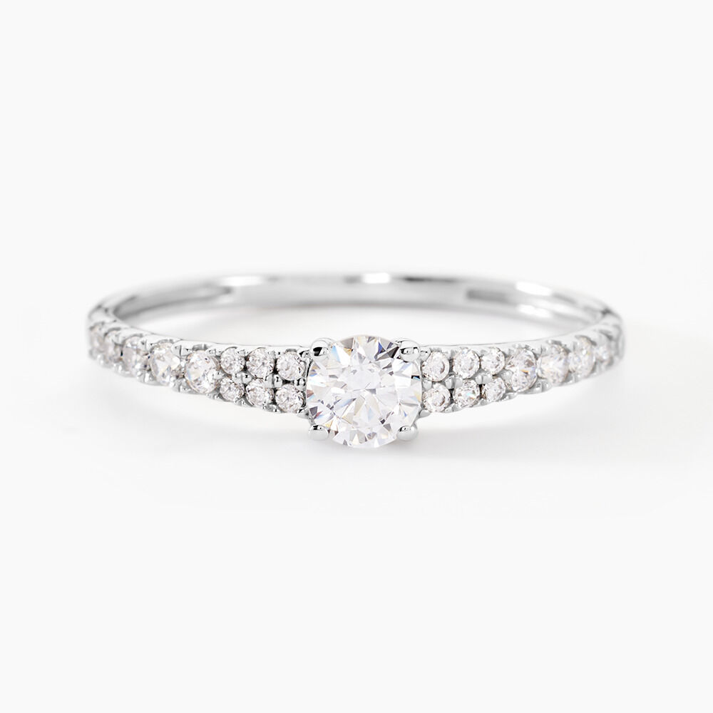 Bague Solitaire Francoise-marie Or Blanc Oxyde De Zirconium - Solitaires Femme | Marc Orian