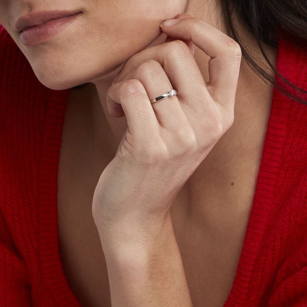 Bague Solitaire Celina Or Blanc Diamant - Solitaires Femme | Marc Orian