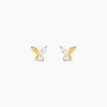 Boucles D'oreilles Puces Evaelle Papillon Or Jaune Oxyde De Zirconium - Puces Femme | Marc Orian