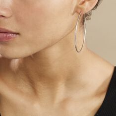 Créoles Argent Blanc Agathe - Boucles d'oreilles Créoles Femme | Marc Orian