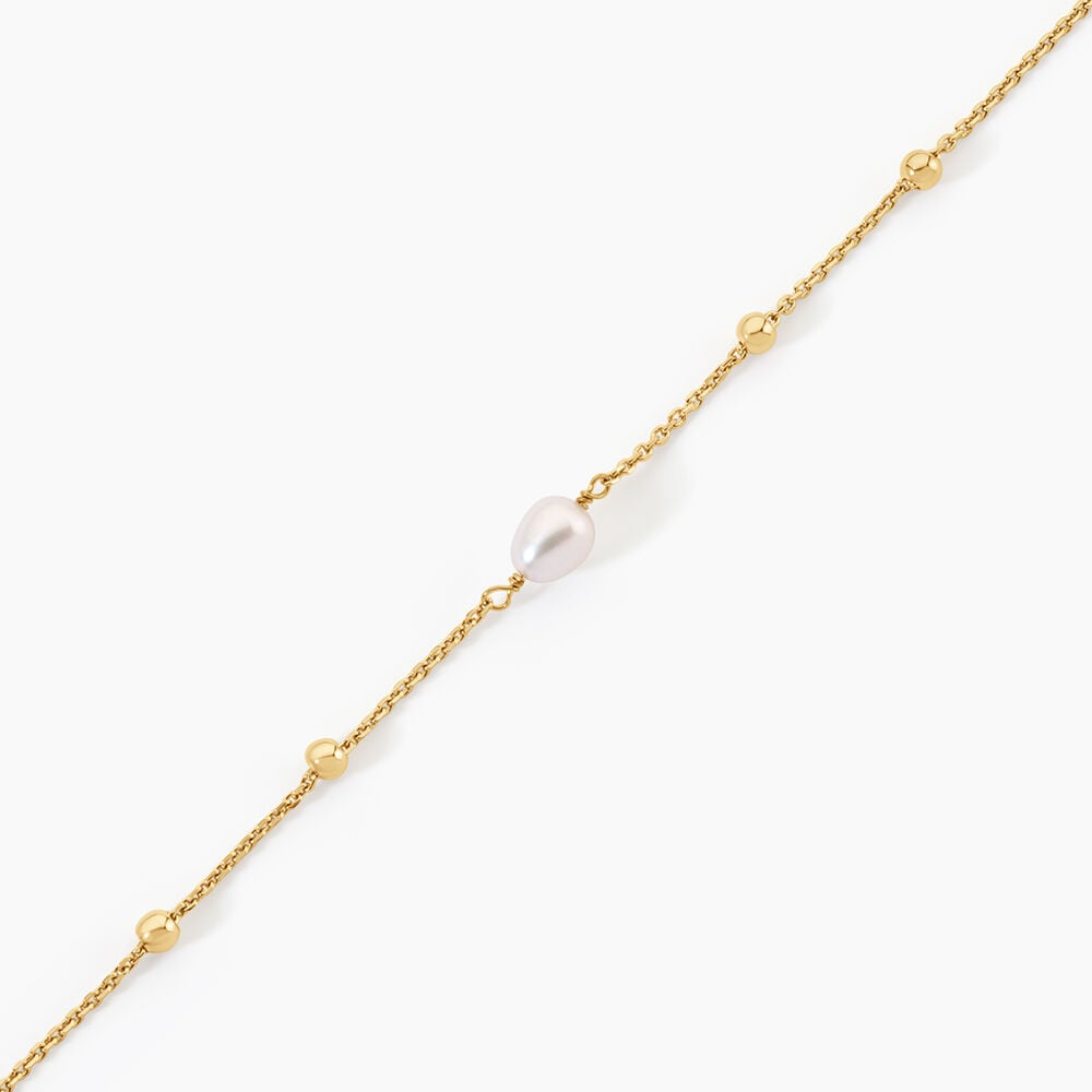 Bracelet Pearly Argent Dor&eacute; A L'Or 750/1000 Perle De Culture - Bracelets cha&icirc;nes  | Marc Orian