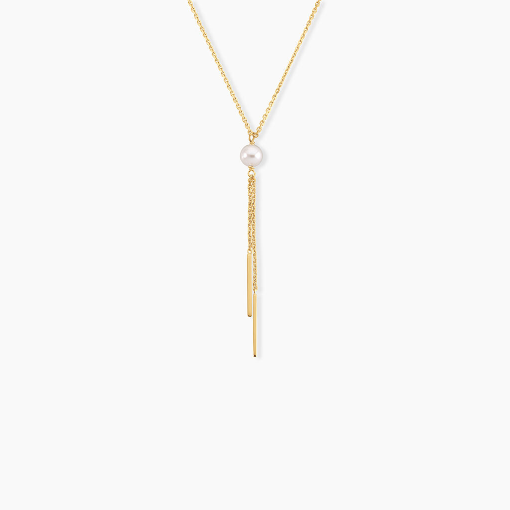 Collier Salman Argent Dor&eacute; A L'Or 750/1000 Perle De Culture - Colliers avec pierres  | Marc Orian