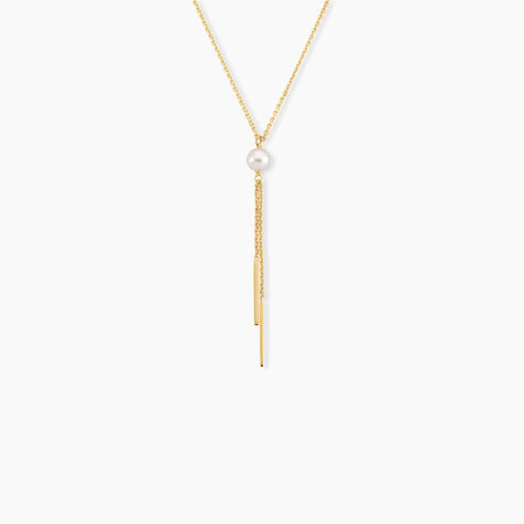 Collier Salman Argent Dor&eacute; A L'Or 750/1000 Perle De Culture - Colliers avec pierres  | Marc Orian
