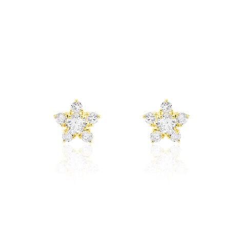 Boucles D'oreilles Puces Elais Etoile Or Jaune Oxyde De Zirconium - Puces Femme | Marc Orian