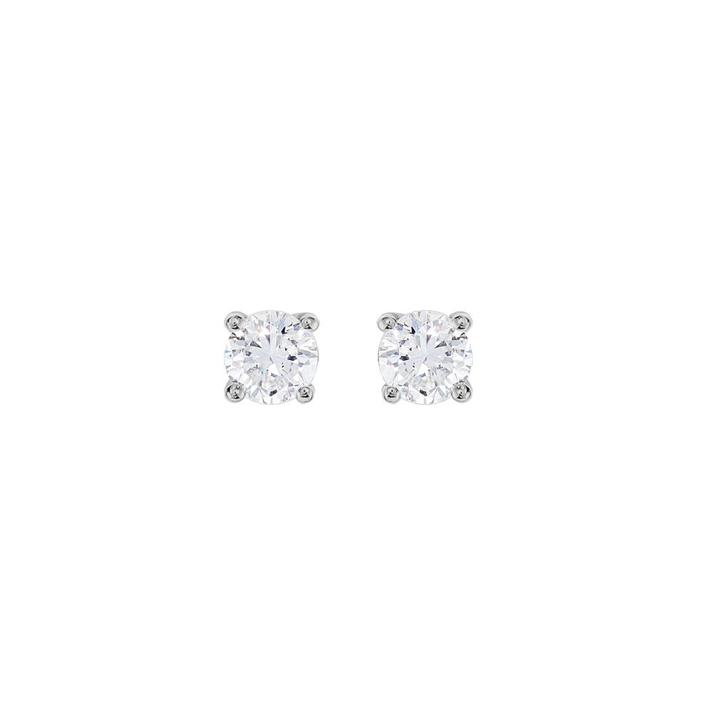 Boucles D'oreilles Puces Victoria Or Blanc Diamant - Puces Femme | Marc Orian