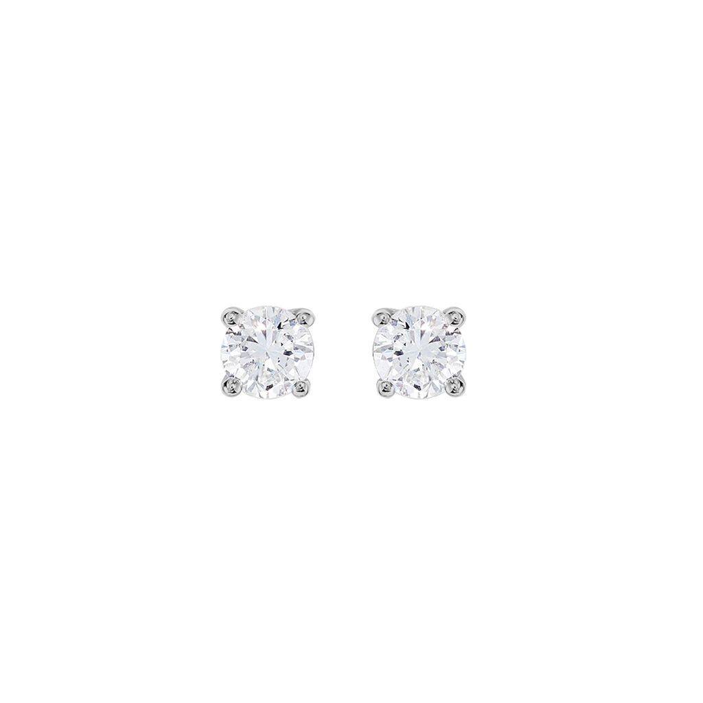 Boucles D'oreilles Puces Victoria Or Blanc Diamant - Puces Femme | Marc Orian