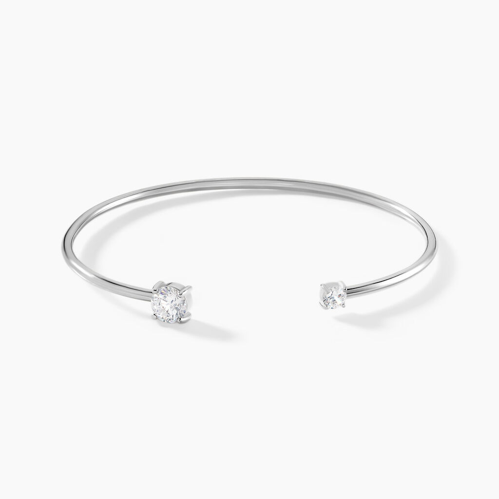 Bracelet Jonc Domitille Argent Blanc Oxyde De Zirconium - Bracelets joncs Femme | Marc Orian
