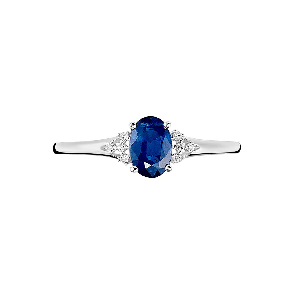 Bague Marie Or Blanc Saphir Et Diamant - Solitaires Femme | Marc Orian
