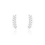 Boucles D'oreilles Grimpantes Folia Argent Blanc - Piercings d'oreilles Femme | Marc Orian