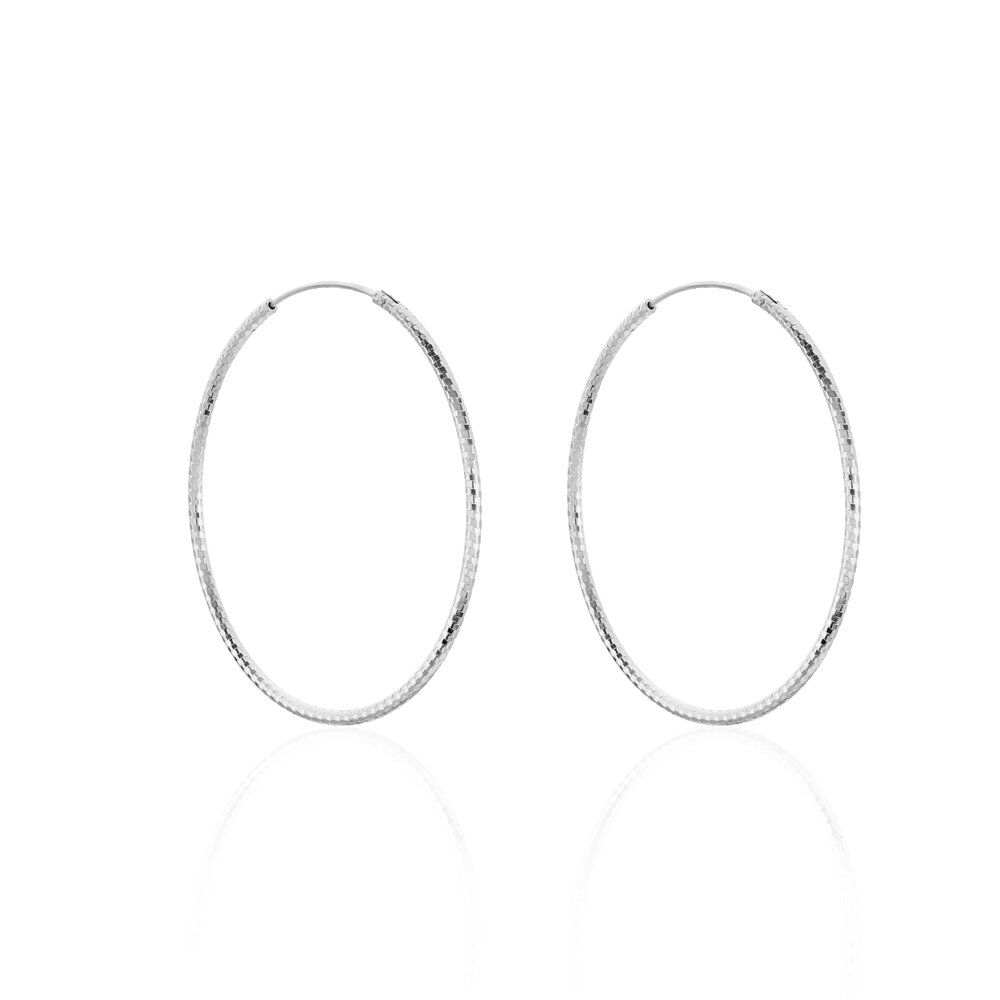 Créoles Argent Blanc Agathe - Créoles Femme | Marc Orian