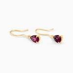 Boucles D'oreilles Puces Rhodolite Kayline Or Jaune Rhodolite - Pendantes Femme | Marc Orian