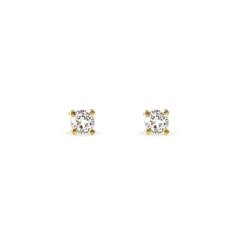 Boucles D'oreilles Puces Clavie Or Jaune Diamant - Puces Femme | Marc Orian