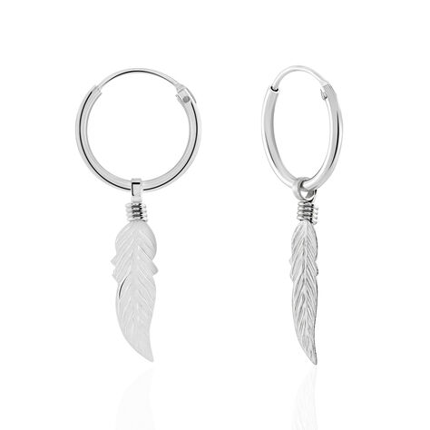 Créoles Elvyn Argent Blanc - Boucles d'oreilles Créoles Femme | Marc Orian