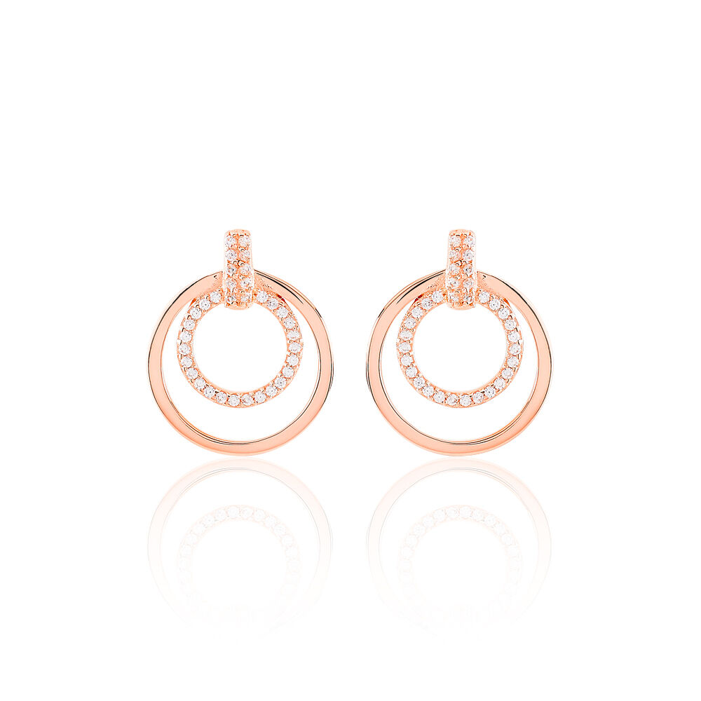 Boucles D'oreilles Pendantes Silvana Argent Rose Oxyde De Zirconium - Pendantes Femme | Marc Orian