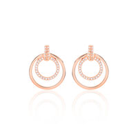 Boucles D'oreilles Pendantes Silvana Argent Rose Oxyde De Zirconium
