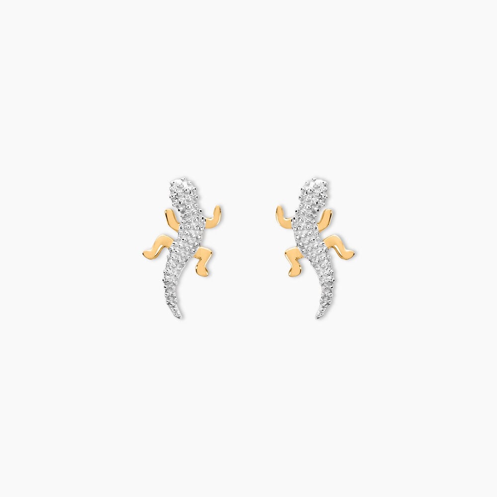 Boucles D'oreilles Puces Azzedine Salamandre Or Bicolore - Puces Femme | Marc Orian