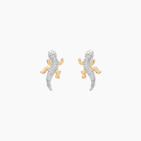 Boucles D'oreilles Puces Azzedine Salamandre Or Bicolore - Puces Femme | Marc Orian