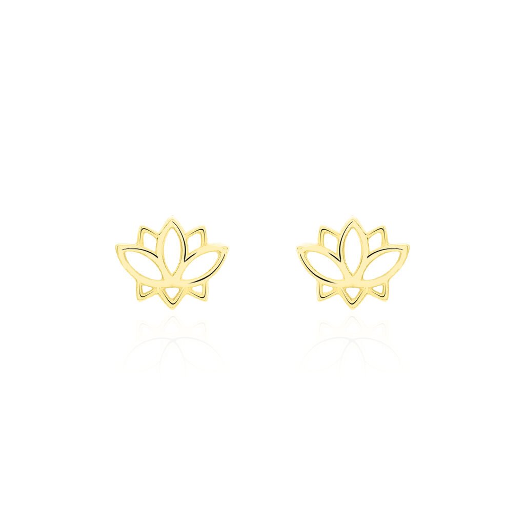 Boucles D'oreilles Puces Franny Fleur De Lotus Or Jaune - Puces Femme | Marc Orian