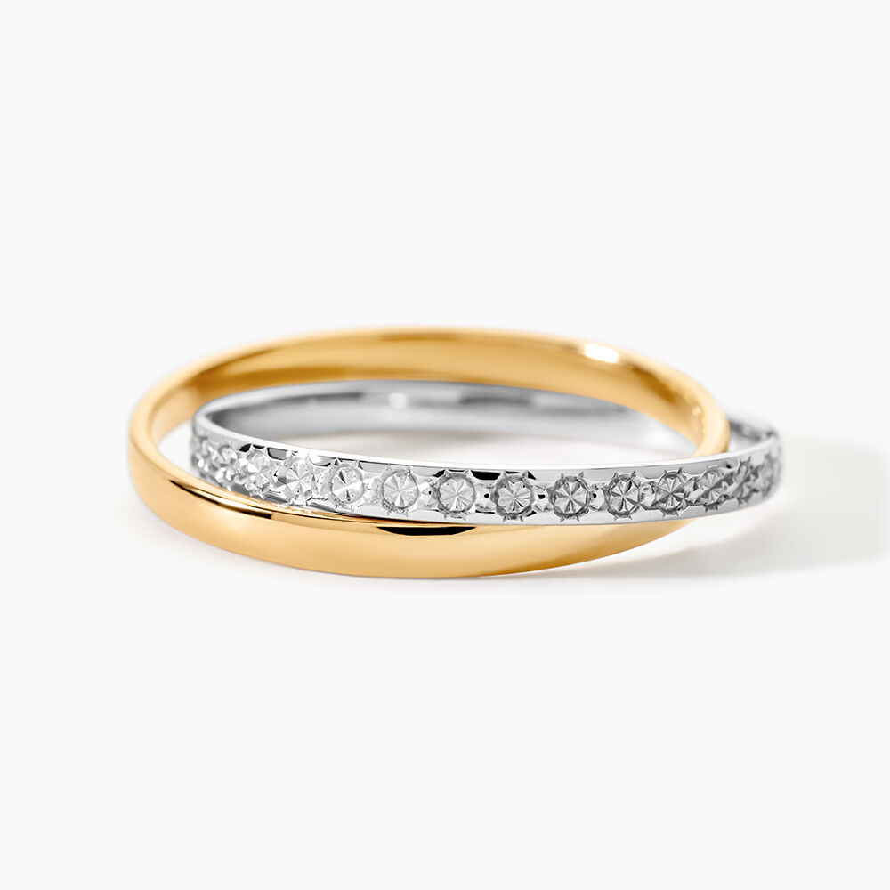 Alliance Double Anneaux Ruban Plat Or Bicolore - Alliances duo Unisex | Marc Orian