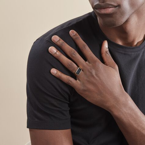 Chevalière Plaqué Hadrien Onyx - Chevalières Homme | Marc Orian