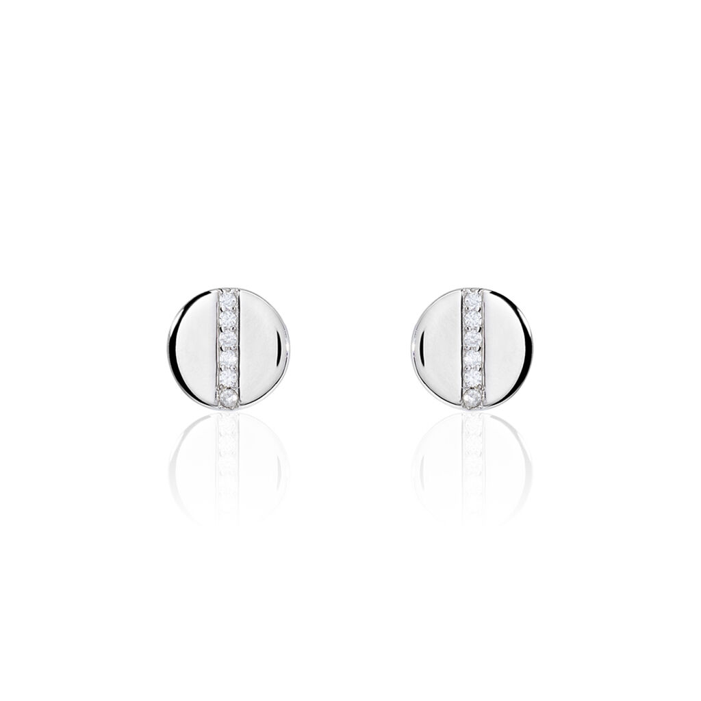 Boucles D'oreilles Puces Alexane Argent Blanc Oxyde De Zirconium - Puces Femme | Marc Orian