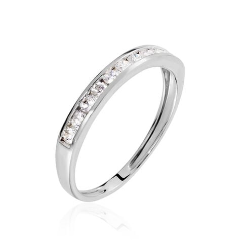 Demi Alliance Davila Or Blanc Oxyde - Alliances avec pierres Femme | Marc Orian