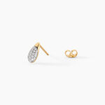 Boucles D'Oreilles Puces Nancia Argent Dor&eacute; A L'Or 750/1000 Oxyde De Zirconium - Puces Femme | Marc Orian