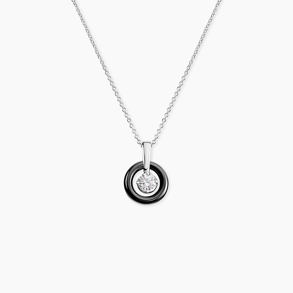 Collier Julietta Argent Blanc C&eacute;ramique Et Oxyde De Zirconium - Colliers solitaires Femme | Marc Orian