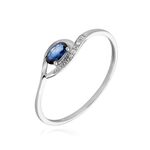 Bague Emotion Or Blanc Saphir Diamant - Solitaires Femme | Marc Orian