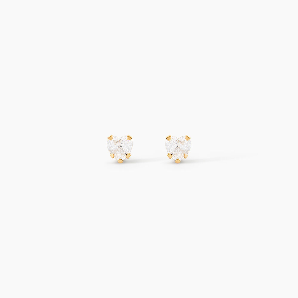 Boucles D'oreilles Puces Leidi Or Jaune Oxyde De Zirconium - Puces Famille | Marc Orian