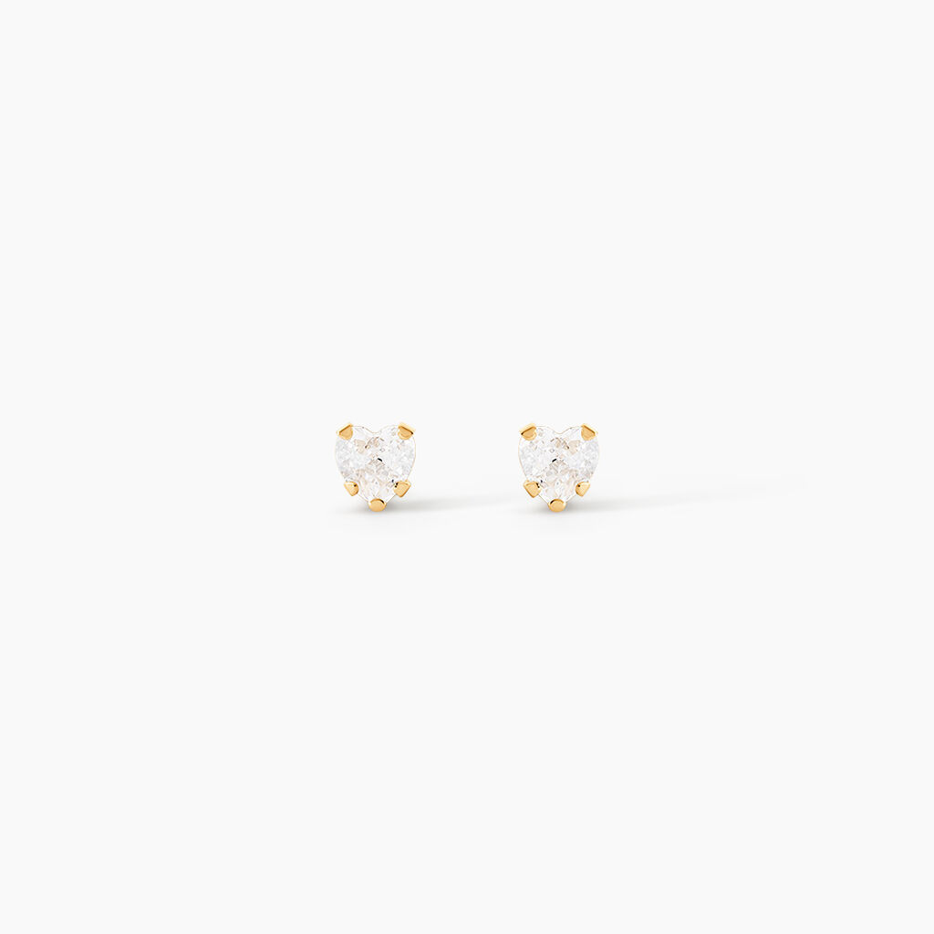 Boucles D'oreilles Puces Leidi Or Jaune Oxyde De Zirconium - Puces Famille | Marc Orian