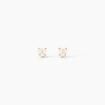 Boucles D'oreilles Puces Leidi Or Jaune Oxyde De Zirconium - Puces Famille | Marc Orian