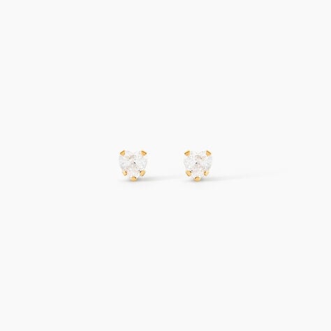 Boucles D'oreilles Puces Leidi Or Jaune Oxyde De Zirconium - Puces Famille | Marc Orian