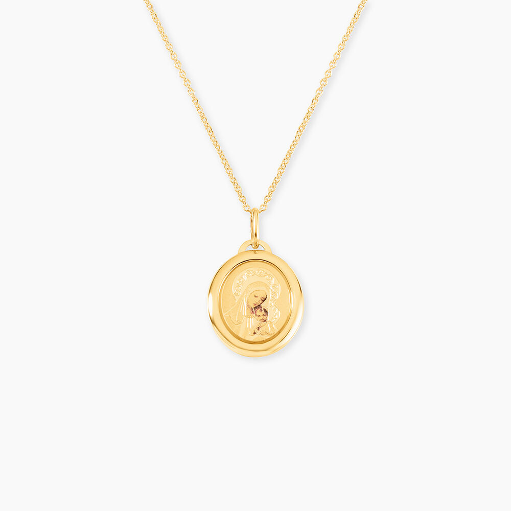 Pendentif Vierge Ovale Or Jaune - M&eacute;dailles et m&eacute;daillons Famille | Marc Orian
