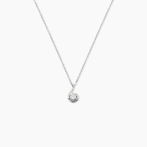 Collier Vrille Accompagnee Or Blanc Diamant - Colliers avec pierres Femme | Marc Orian