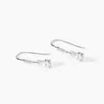 Boucles D'oreilles Pendantes Adib Or Blanc Oxyde De Zirconium - Pendantes Femme | Marc Orian