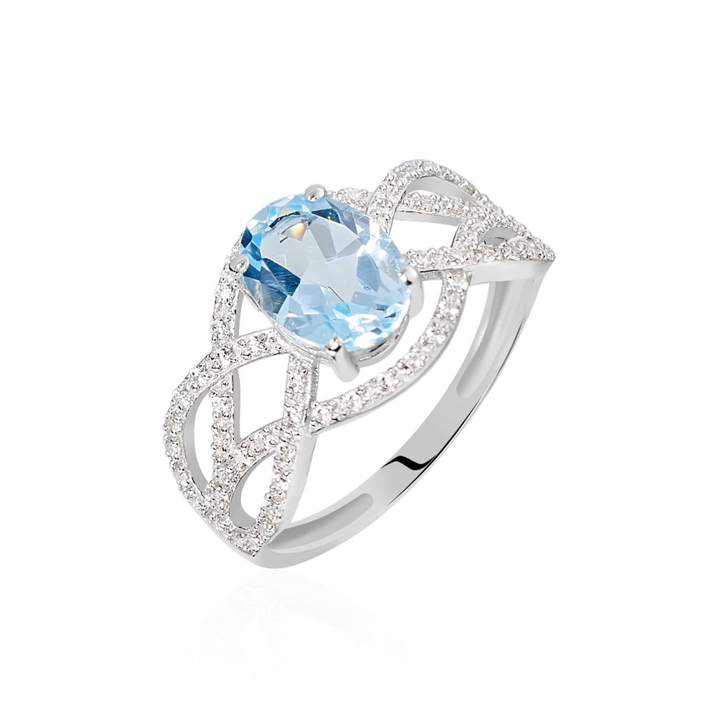 Bague Tina Or Blanc Topaze Et Oxyde De Zirconium - Bagues Femme | Marc Orian
