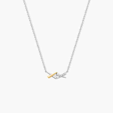 Collier Or Jaune Argent Blanc Oxyde De Zirconium - Colliers avec pierres Femme | Marc Orian