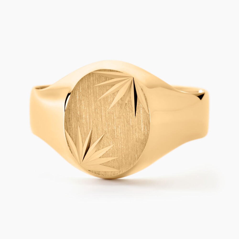 Chevalière Gerrard Ovale Diamantee Soleil Or Jaune - Chevalières Femme | Marc Orian