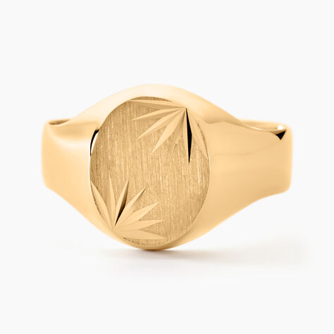 Chevalière Gerrard Ovale Diamantee Soleil Or Jaune - Chevalières Femme | Marc Orian